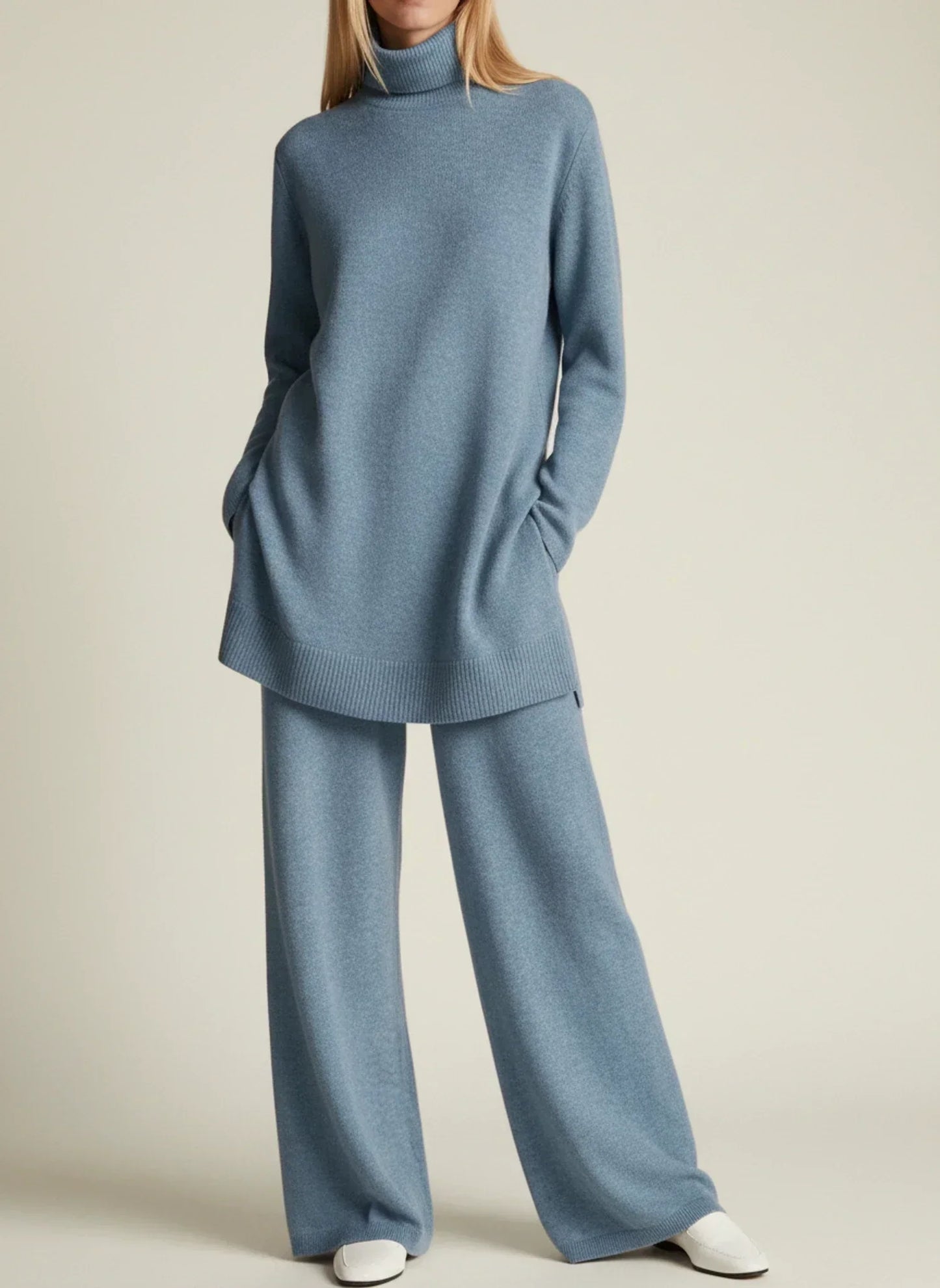 Selvane | Women’s Two-Piece Turtleneck Wide-Leg Set