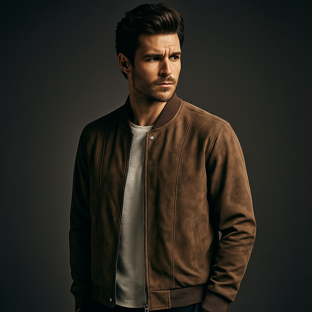Nairobi | Men’s Vegan Suede Bomber Jacket