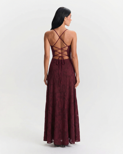Rhianna | Women’s Lace Strappy Back Maxi Dress