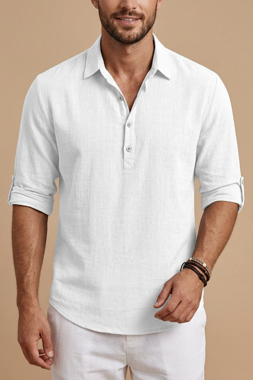 Henan | Men’s Linen Blend Short Sleeve Polo