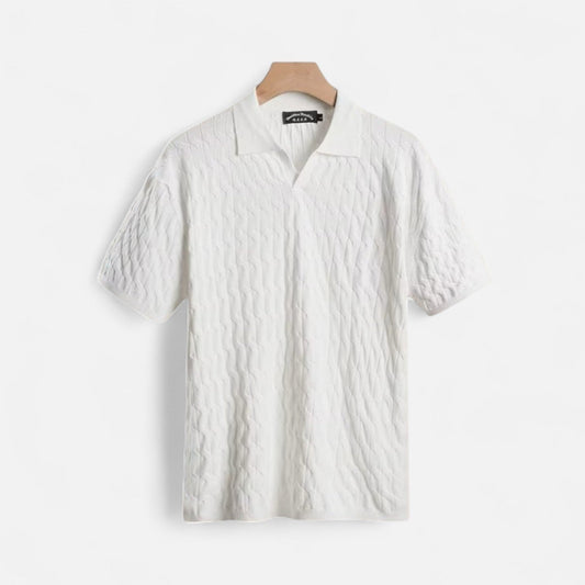 Adrian | Men’s Textured Cotton Polo Shirt
