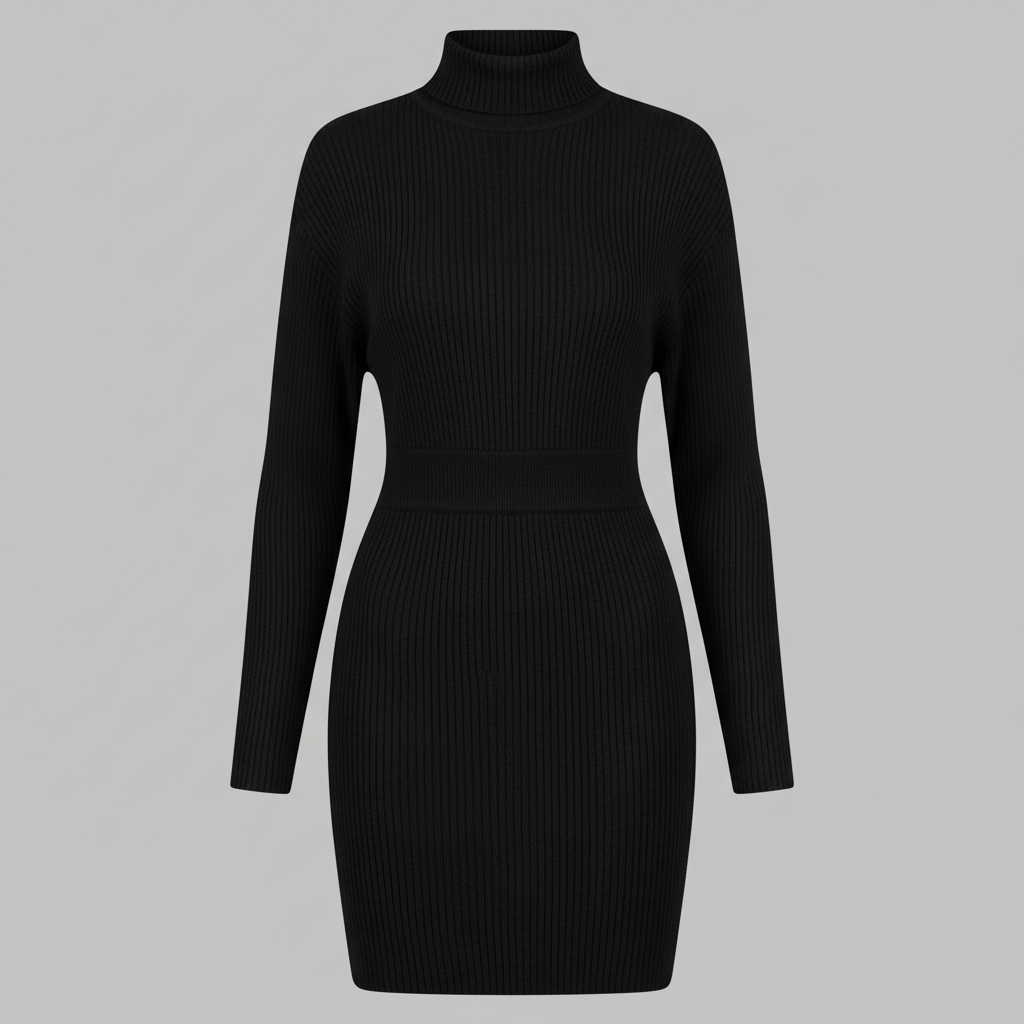 Aitana Turtleneck Ribbed Dress | Women's Plus Size Dress