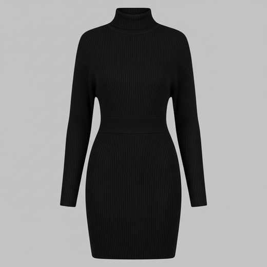 Aitana Turtleneck Ribbed Dress | Women's Plus Size Dress