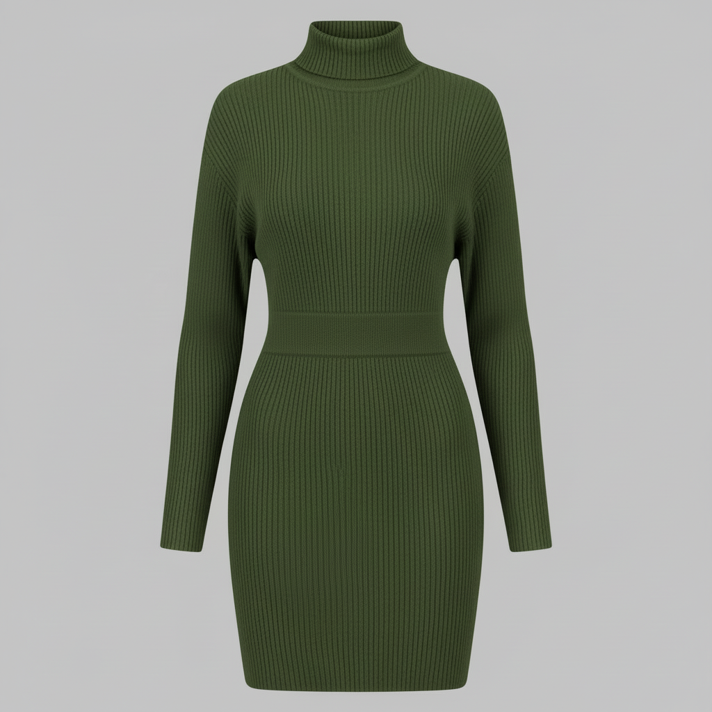 Aitana Turtleneck Ribbed Dress | Women's Plus Size Dress