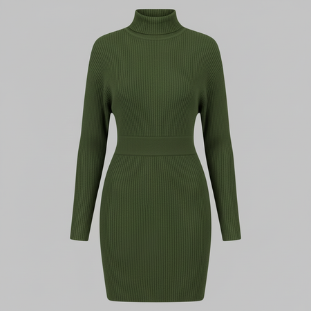 Aitana Turtleneck Ribbed Dress | Women's Plus Size Dress