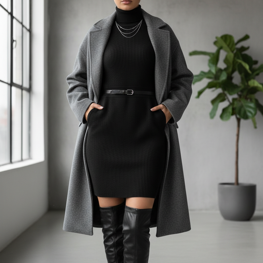 Aitana Turtleneck Ribbed Dress | Women's Plus Size Dress