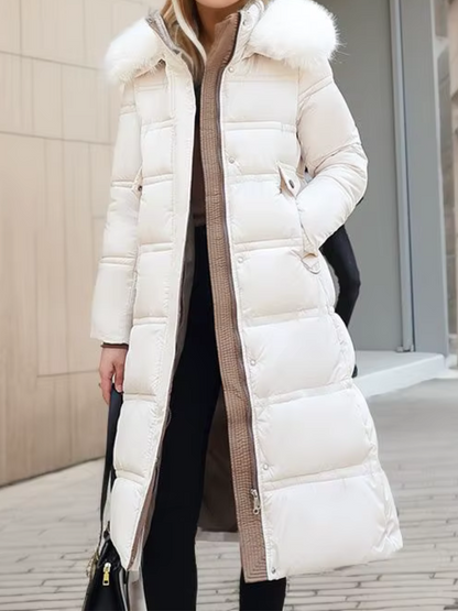 Alodia | Women’s Long Insulated Winter Jacket with Faux Fur Collar