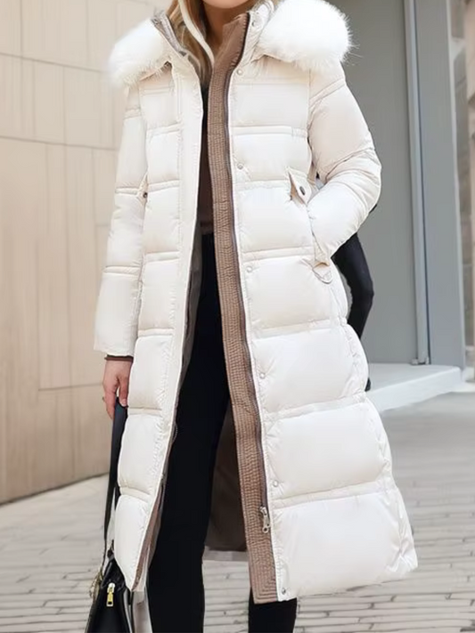 Alodia | Women’s Long Insulated Winter Jacket with Faux Fur Collar