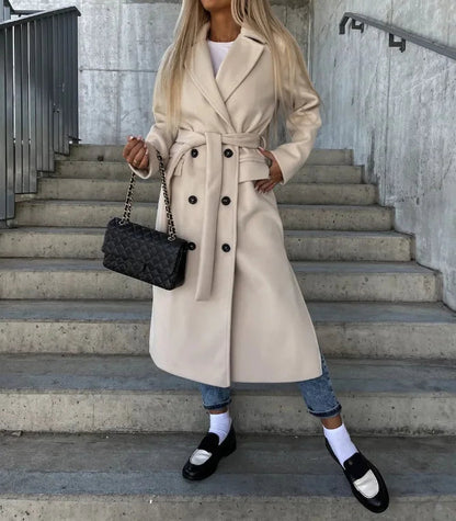 Alvienne | Women’s Long Double-Breasted Coat