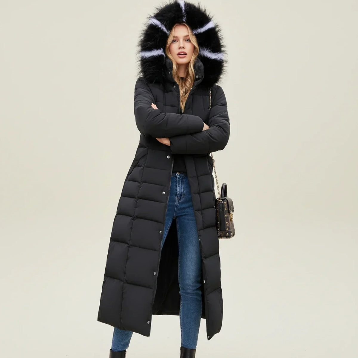 Alviery | Women’s Hooded Belted Puffer Coat