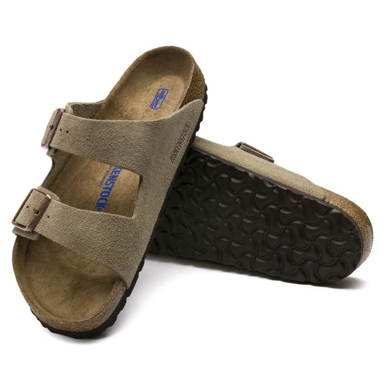 Arizona Taupe Suede Sandals – Premium Two-Strap Comfort Sandals with Soft Anatomical Footbed2