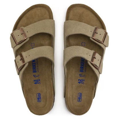 Arizona Taupe Suede Sandals – Premium Two-Strap Comfort Sandals with Soft Anatomical Footbed3