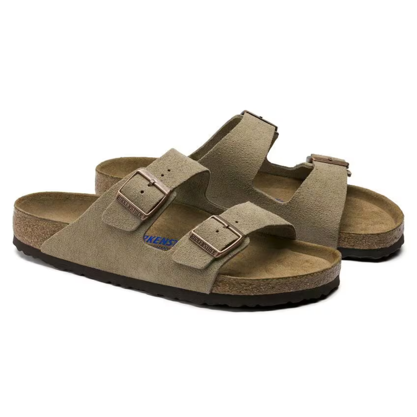 Arizona Taupe Suede Sandals – Premium Two-Strap Comfort Sandals with Soft Anatomical Footbed5