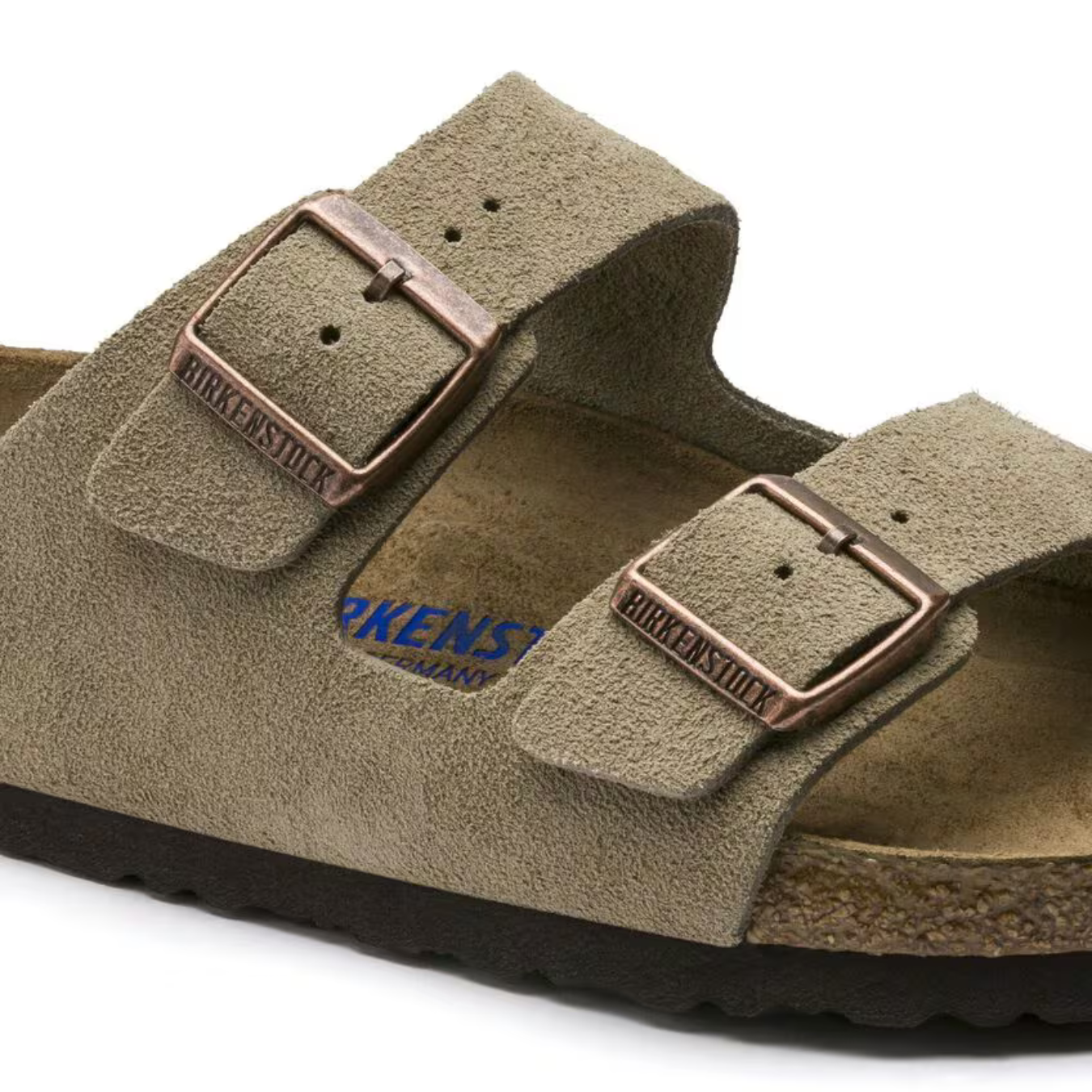 Arizona Taupe Suede Sandals – Premium Two-Strap Comfort Sandals with Soft Anatomical Footbed6
