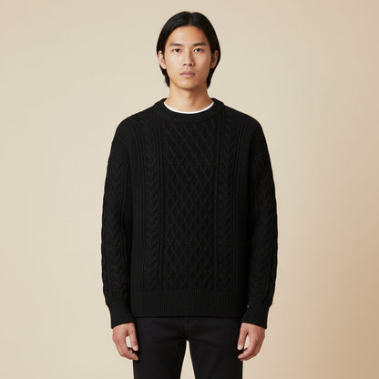 Arvont | Men’s Cable Knit Crewneck Sweater