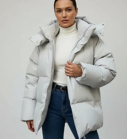 Aurevyn | Women’s Oversized Quilted Hooded Puffer Jacket