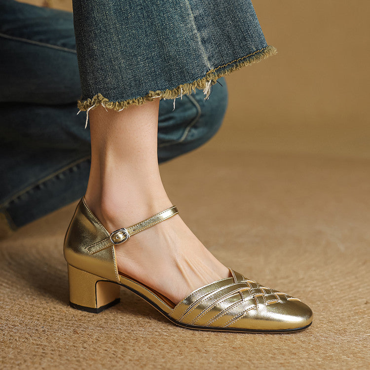 Avora | Women’s Leather Block Heel Sandals