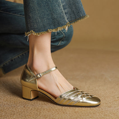 Avora | Women’s Leather Block Heel Sandals