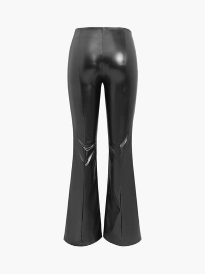 Suzie | Women’s High Waisted Faux Leather Trousers