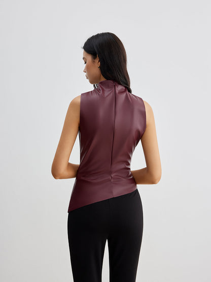 Royce | Women’s Sleeveless Faux Leather Top