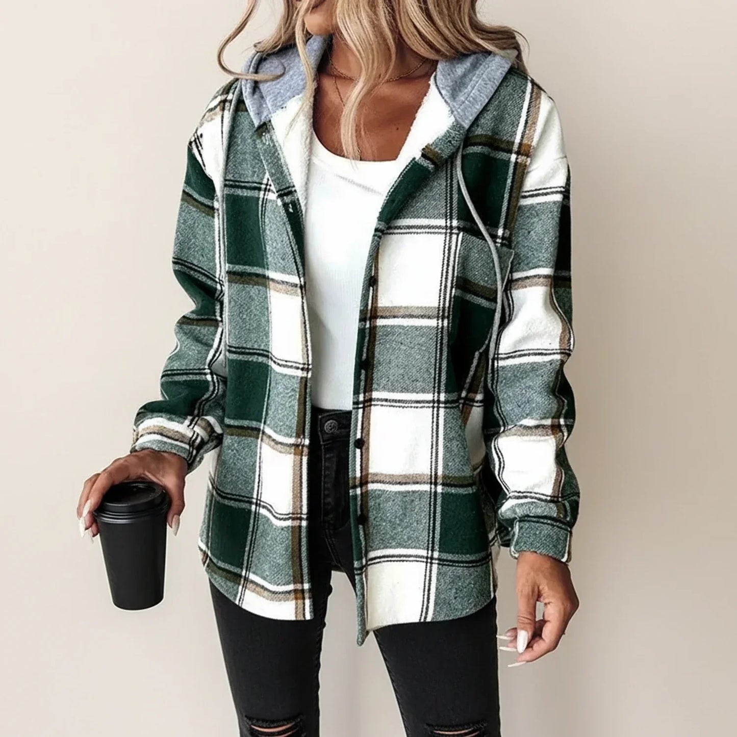 Berry | Women’s Hooded Plaid Jacket
