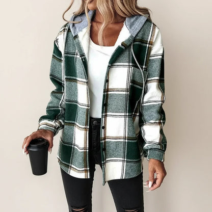 Berry | Women’s Hooded Plaid Jacket