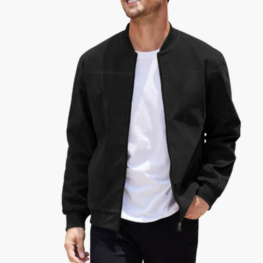 Billy | Men’s Bomber Jacket with Ribbed Collar
