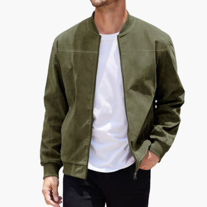 Billy | Men’s Bomber Jacket with Ribbed Collar