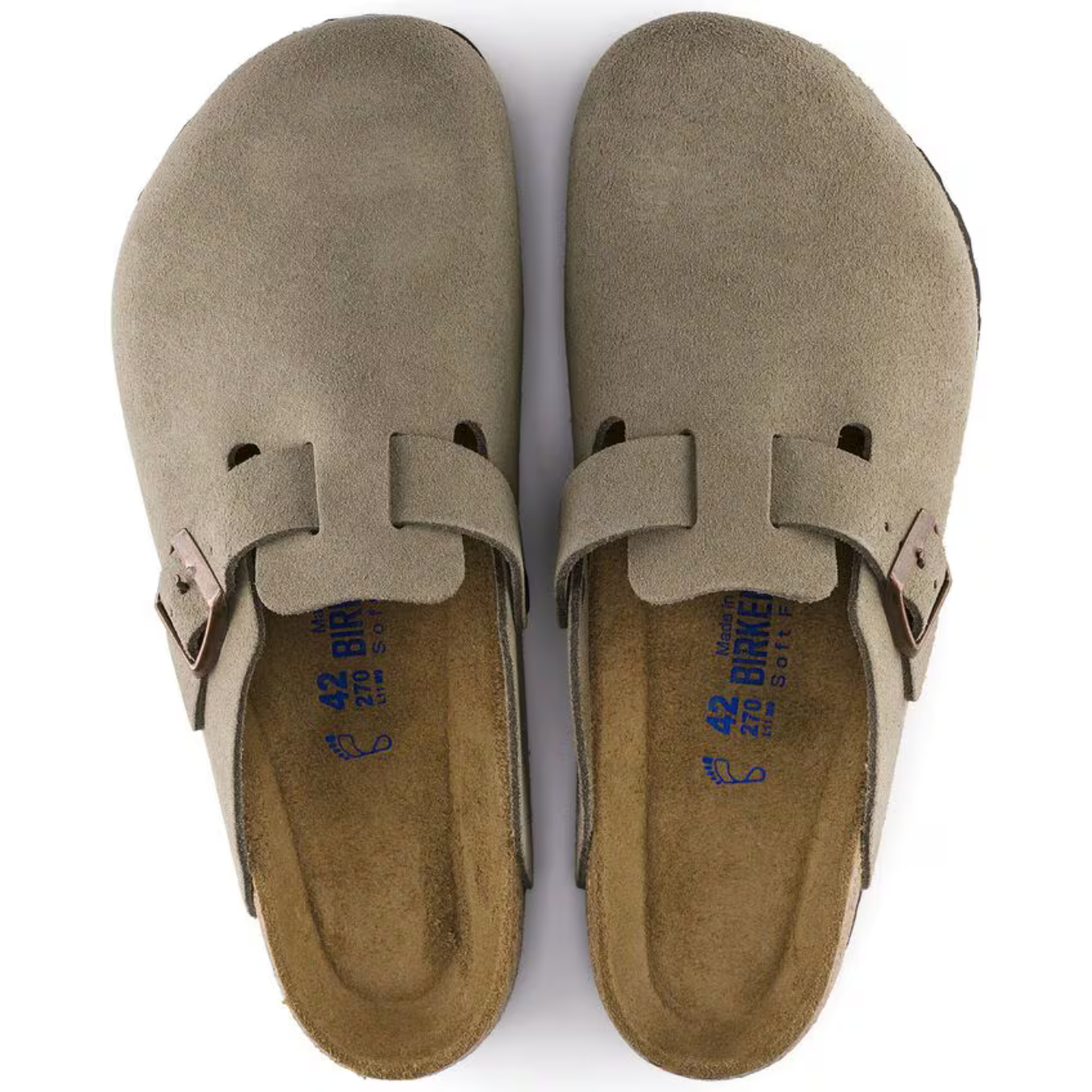 Boston Taupe Suede Clogs – Premium Leather Comfort Clogs with Soft Anatomical Footbed3