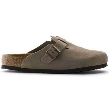 Boston Taupe Suede Clogs – Premium Leather Comfort Clogs with Soft Anatomical Footbed4