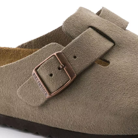 Boston Taupe Suede Clogs – Premium Leather Comfort Clogs with Soft Anatomical Footbed5