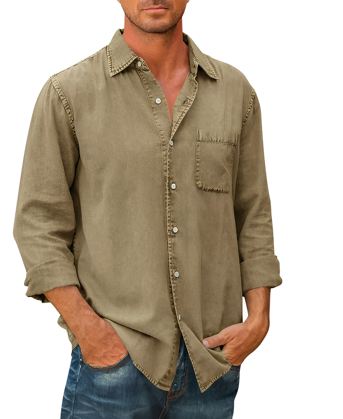 Bruno | Men’s Long Sleeve Denim Shirt