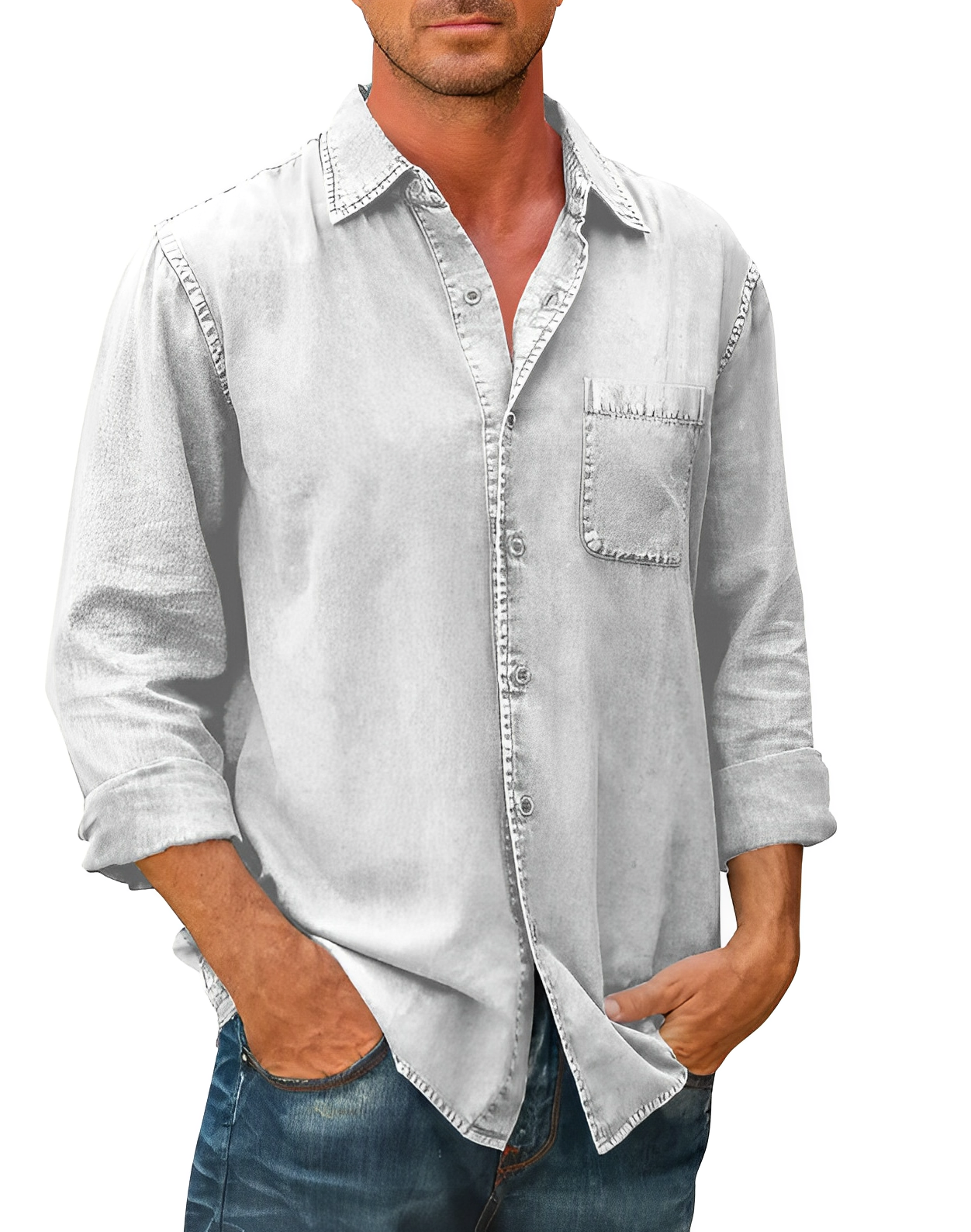 Bruno | Men’s Long Sleeve Denim Shirt