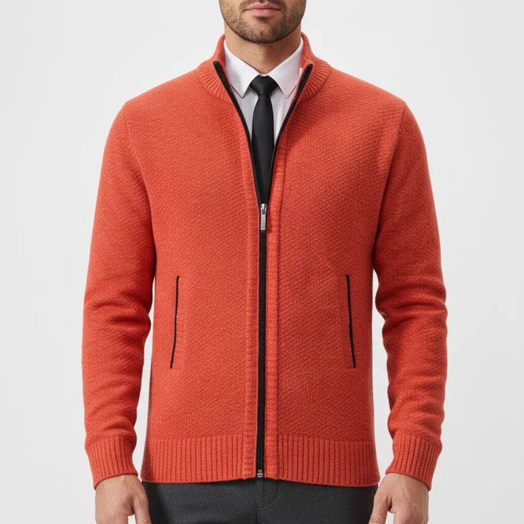 Calvren | Men’s Zip-Up Stand Collar Sweater
