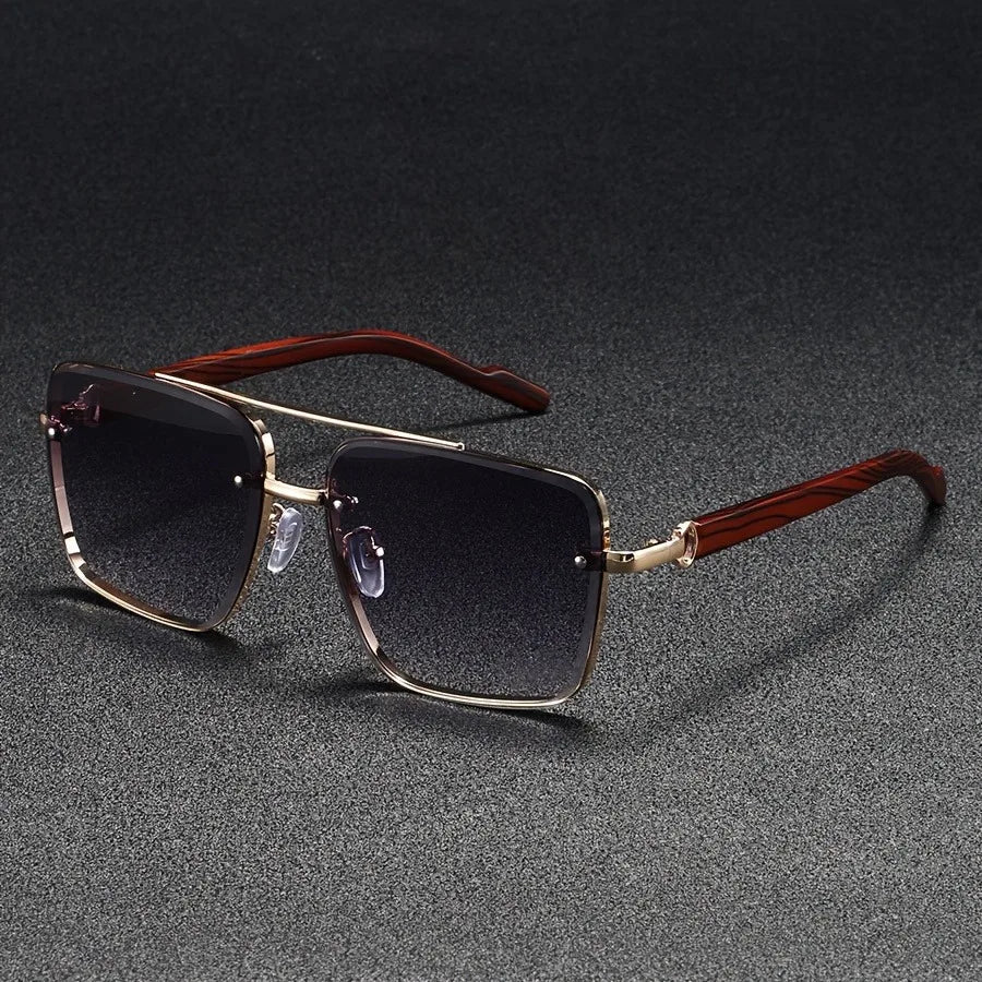 Cavaro | Men’s Metal & Wood Accent Sunglasses