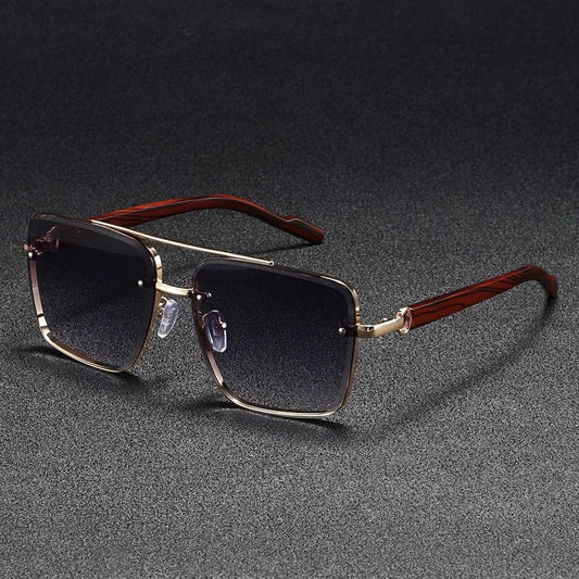 Cavaro | Men’s Metal & Wood Accent Sunglasses