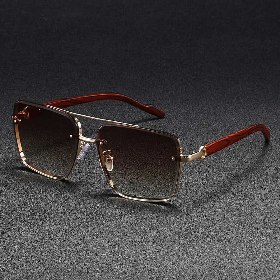 Cavaro | Men’s Metal & Wood Accent Sunglasses