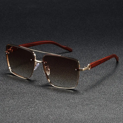 Cavaro | Men’s Metal & Wood Accent Sunglasses