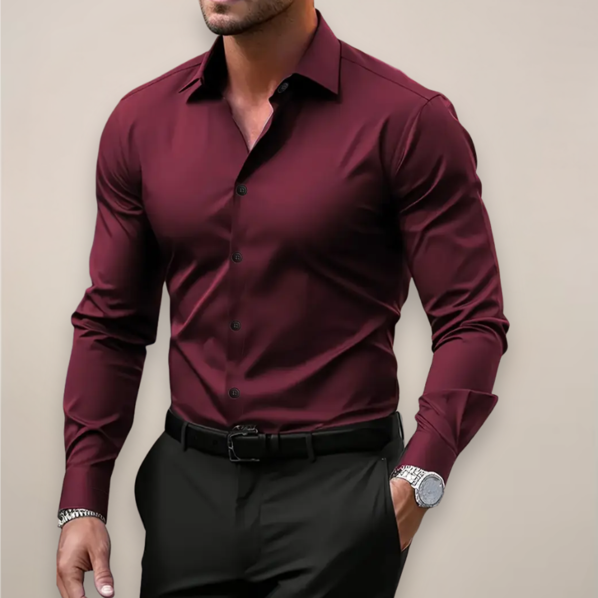 Cavero | Men’s Classic Notched Collar Button Shirt