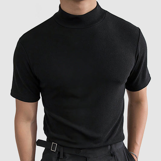 Caviron | Men’s Mock Neck Short Sleeve Fitted Shirt