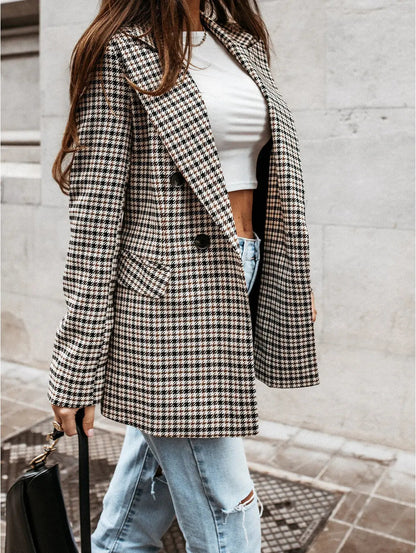 Renee | Women’s Double Breasted Check Blazer