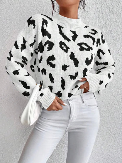 Cheryl | Women’s Leopard Print Knit Sweater