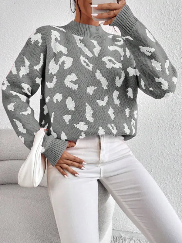 Cheryl | Women’s Leopard Print Knit Sweater