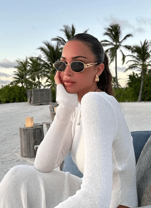 Soera | Women’s Retro Oval Metal Sunglasses