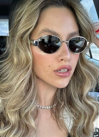 Soera | Women’s Retro Oval Metal Sunglasses