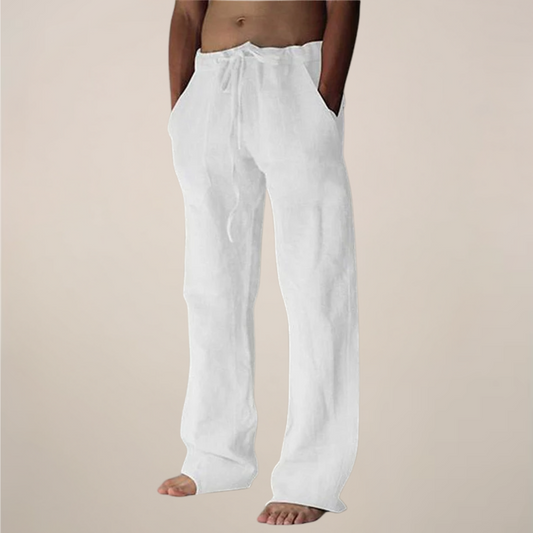 Clamie | Men’s Linen Blend Relaxed Fit Trousers