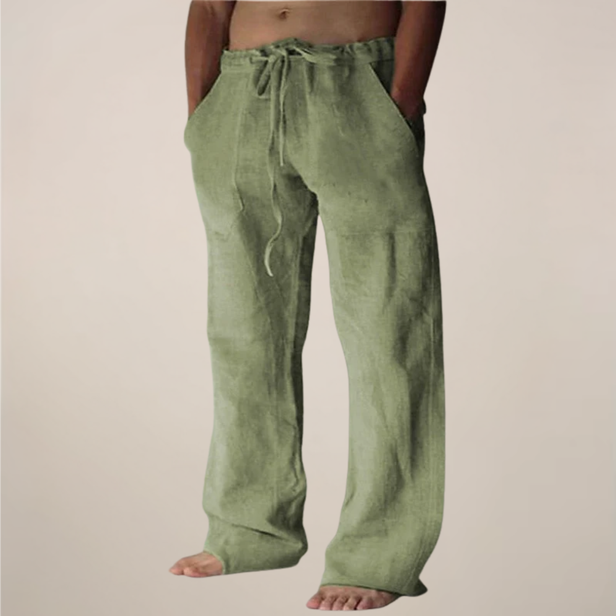 Clamie | Men’s Linen Blend Relaxed Fit Trousers