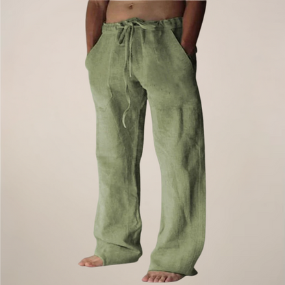 Clamie | Men’s Linen Blend Relaxed Fit Trousers