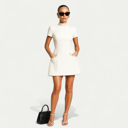 Clas | Women’s Pearl-Trim Mini Dress