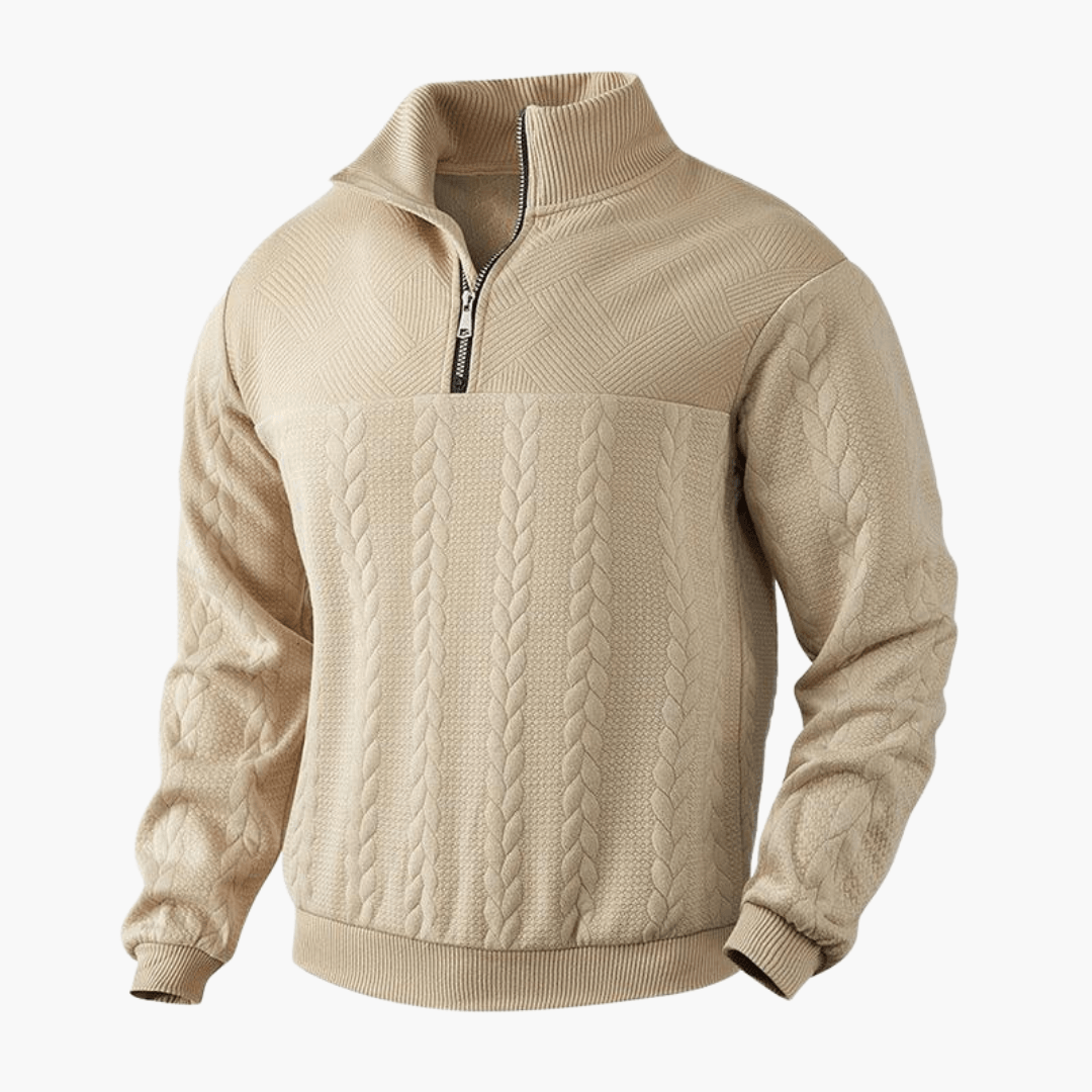 Cline | Men’s Cable Knit Troyer Sweater